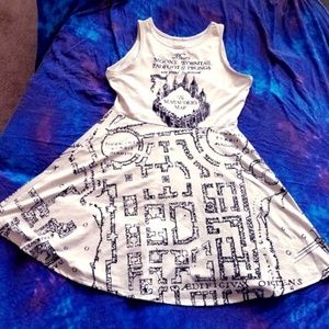 Hot Topic Marauder’s Map Dress Harry Potter, L
